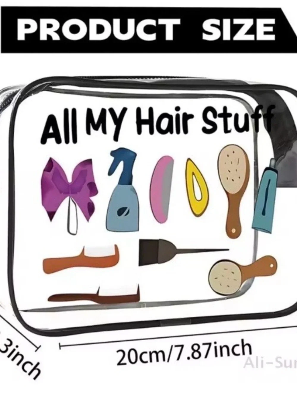 Clear Kids Hair Storage Bag - My Hair Stuff (Multicolor)